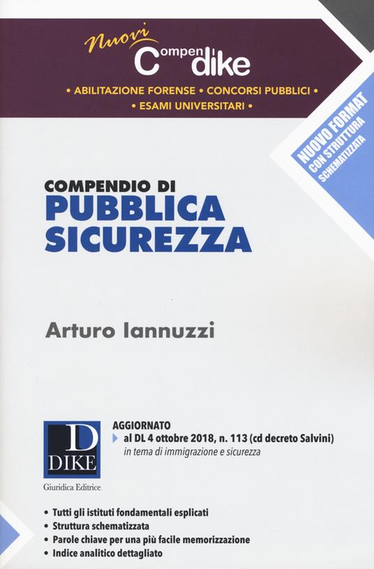 Compendio di pubblica sicurezza. Con espansione online - Arturo Iannuzzi - copertina