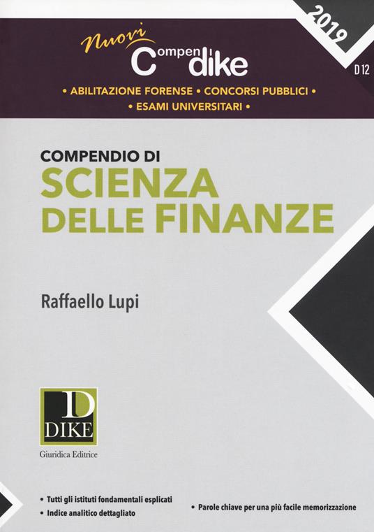 Compendio di scienza delle finanze - Raffaello Lupi - copertina