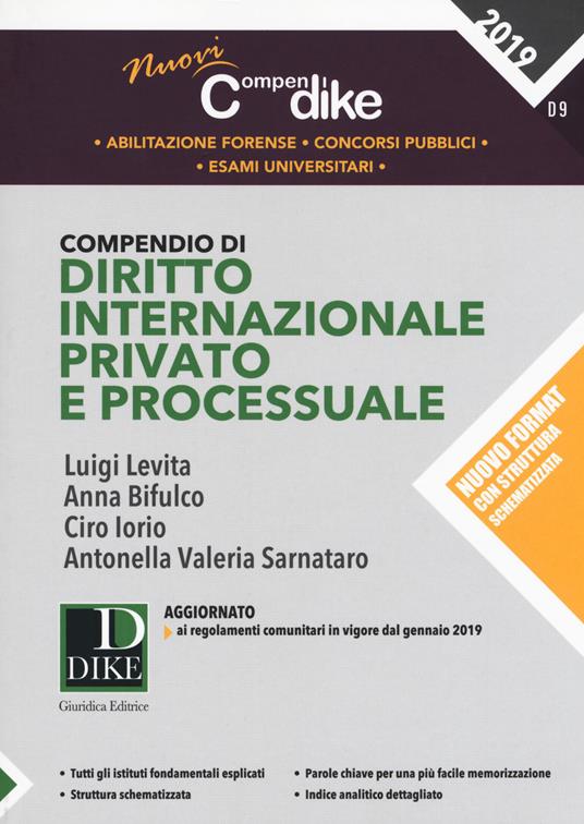 Compendio di diritto internazionale privato e processuale - Luigi Levita,Anna Bifulco,Ciro Iorio - copertina
