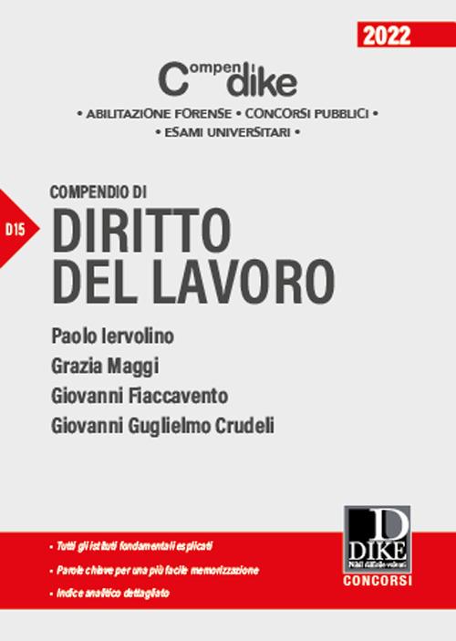Compendio di diritto del lavoro - Paolo Iervolino,Grazia Maggi,Giovanni Fiaccavento - copertina
