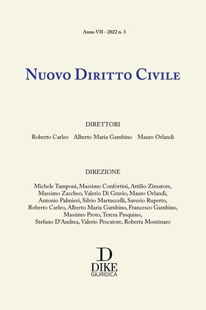 Nuovo diritto civile (2022). Vol. 3 - copertina
