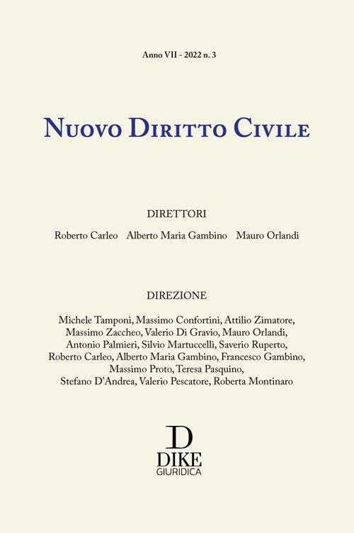 Nuovo diritto civile (2022). Vol. 3 - copertina