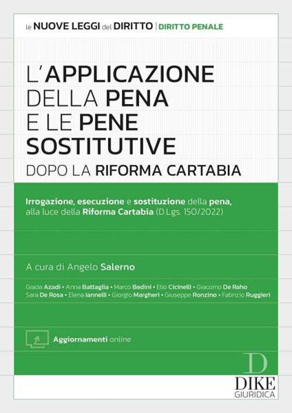 L'applicazione della pena e le pene sostitutive dopo la Riforma Cartabia. Con aggiornamento online - copertina