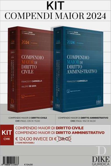 Kit Compendio di diritto civile+Compendio di diritto amministrativo. Ediz. maior - Caringella,De Gioia - copertina