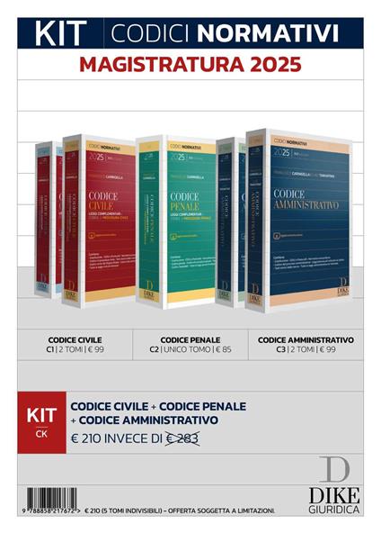 Kit codici normativi magistratura 2025. Con aggiornamento online - copertina