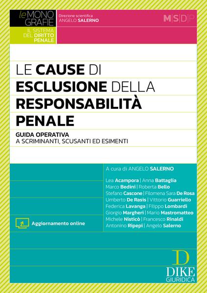 Le cause di esclusione della responsabilità penale. Con aggiornamento online - copertina