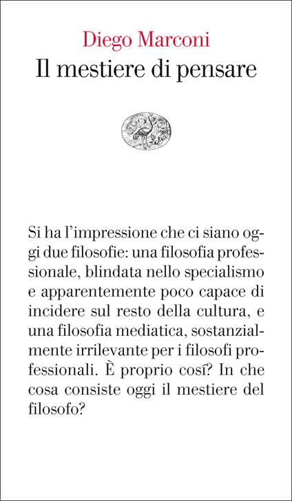 Il mestiere di pensare - Diego Marconi - ebook
