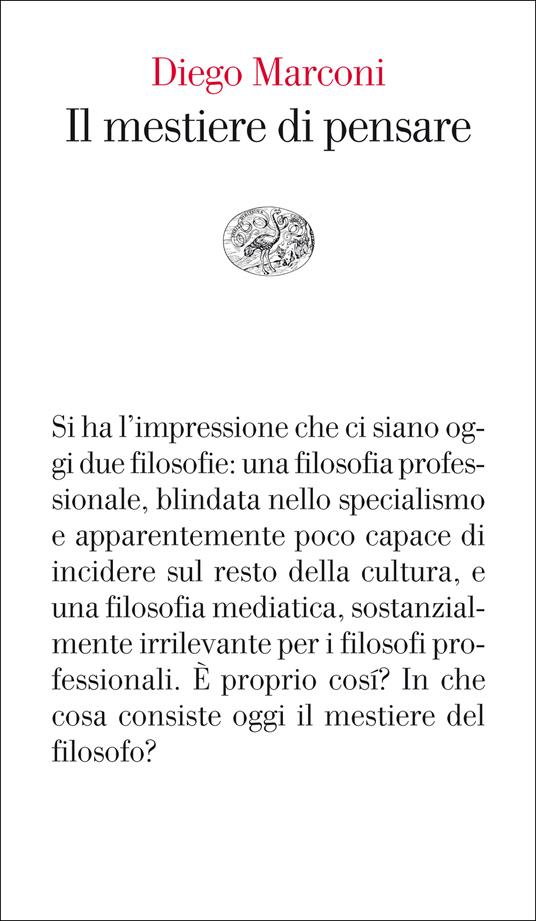 Il mestiere di pensare - Diego Marconi - ebook