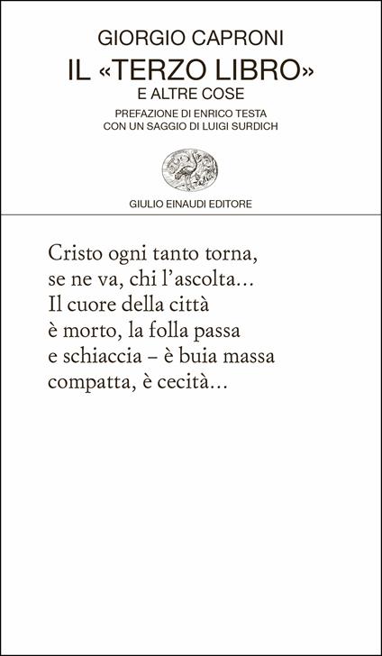 Il «terzo libro» e altre cose - Giorgio Caproni - ebook