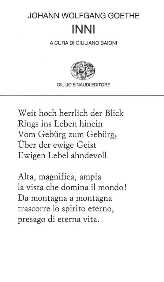 Inni - Johann Wolfgang Goethe,Giuliano Baioni - ebook