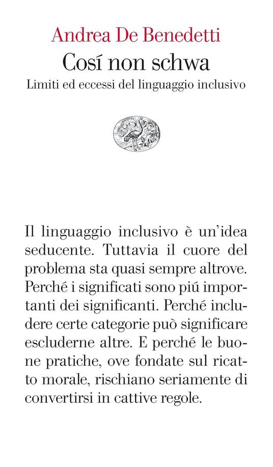Così non schwa. Limiti ed eccessi del linguaggio inclusivo - Andrea De Benedetti - ebook