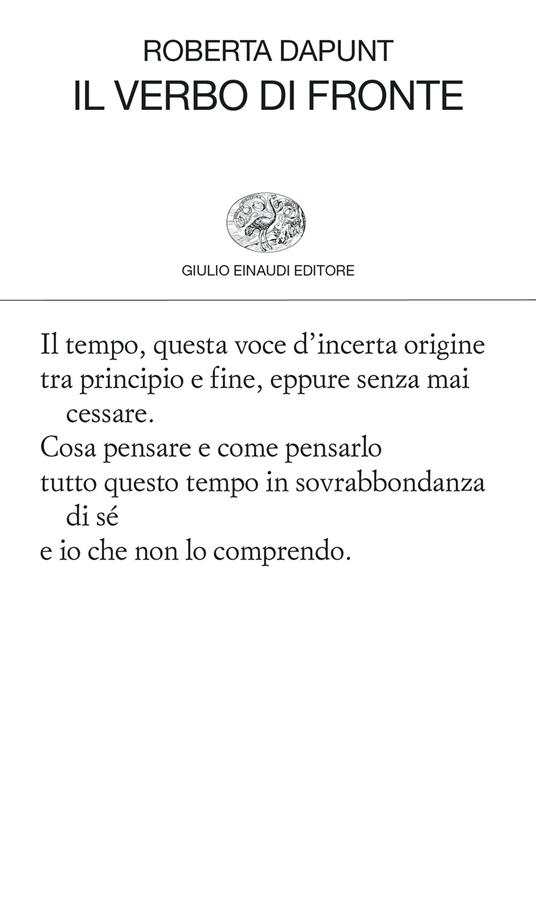 Il verbo di fronte - Roberta Dapunt - ebook