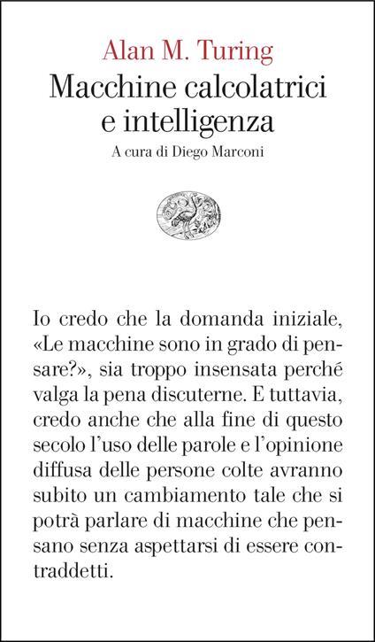 Macchine calcolatrici e intelligenza - Alan M. Turing,Diego Marconi - ebook