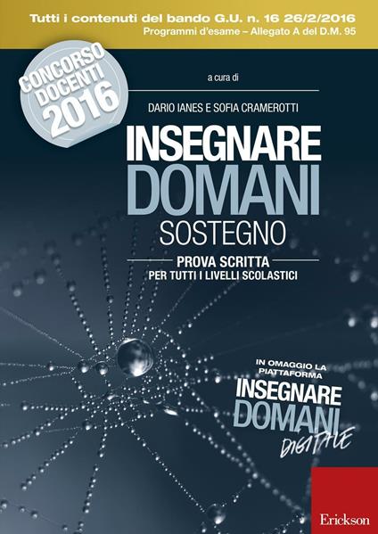 Insegnare domani sostegno. Prova scritta per tutti i livelli scolastici. Con aggiornamento online - copertina