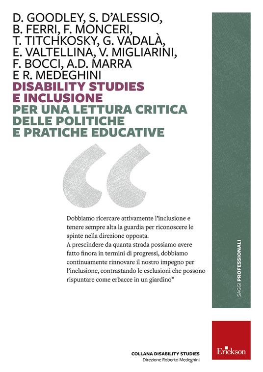 Disability studies e inclusione. Per una lettura critica delle politiche e pratiche educative - copertina