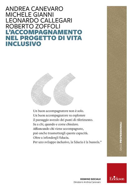 L'accompagnamento nel progetto di vita inclusivo - Andrea Canevaro,Michele Gianni,Leonardo Calligari - copertina