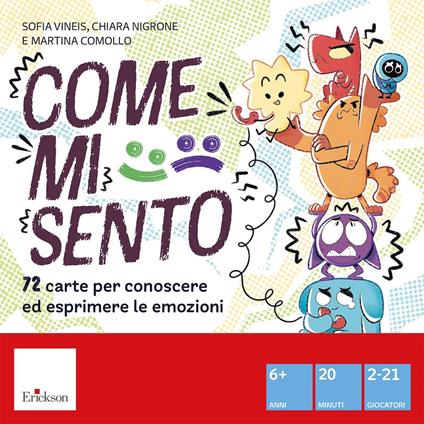 Come mi sento. 72 carte per conoscere ed esprimere le emozioni. Con Libro rilegato - Sofia Vineis,Chiara Nigrone,Martina Comollo - copertina