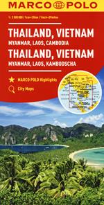 Thailandia, Vietnam. Myanmar, Laos, Cambogia 1:2.500.000. Ediz. multilingue