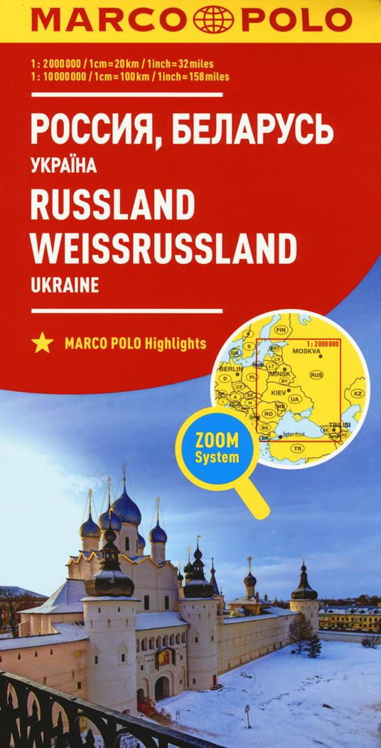 Russia, Ucraina, Bielorussia 1:2.000.000. Ediz. multilingue - copertina