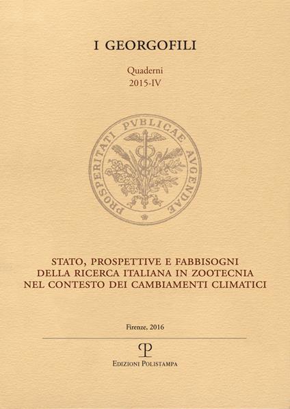 Stato, prospettive e fabbisogni della ricerca italiana in zootecnia nel contesto dei cambiamenti climatici - copertina