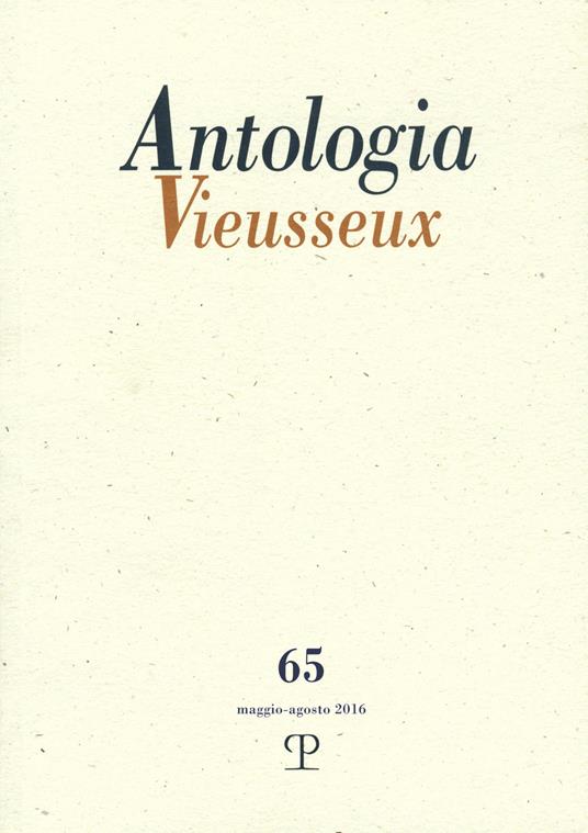 Antologia Vieusseux (2016). Vol. 65 - copertina