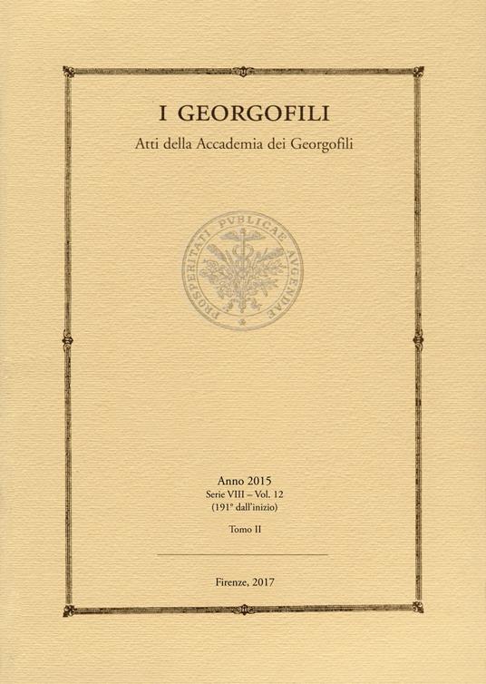 I georgofili (2015). Vol. 12 - copertina