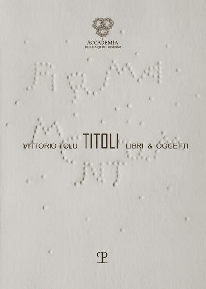 Titoli libri & oggetti - Vittorio Tolu - copertina
