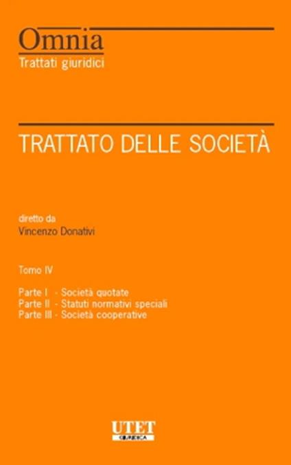 Trattato delle società. Vol. 4 - copertina