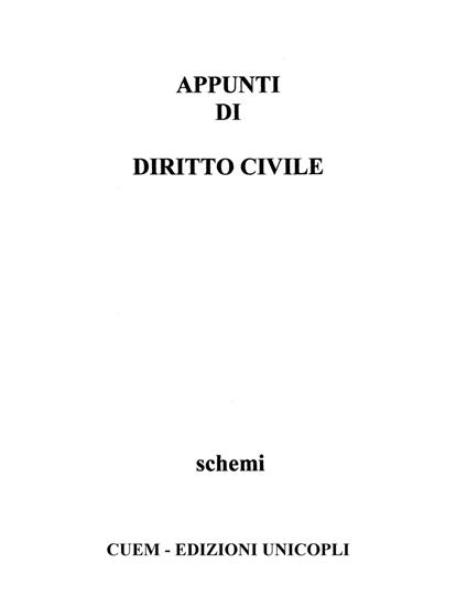 Appunti di diritto civile. Schemi - copertina