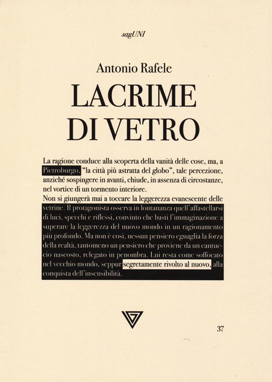 Lacrime di vetro - Antonio Rafele - copertina