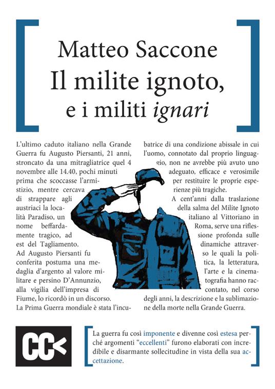 Il milite ignoto e i militi ignari - Matteo Saccone - copertina