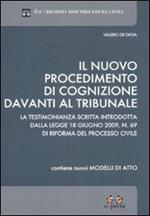 Il nuovo procedimento di cognizione davanti al tribunale