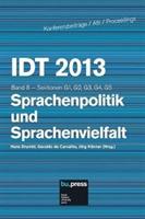 IDT 2013. Sprachenpolitik und Sprachenvielfalt. Sektionen G1, G2, G3, G4, G5. Vol. 8