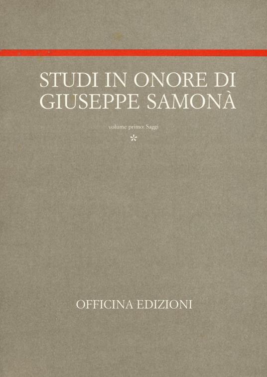 Studi in onore di Giuseppe Samonà - Marina Montuori - copertina