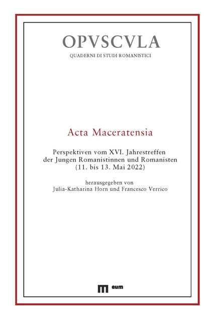 Acta maceratensia - copertina