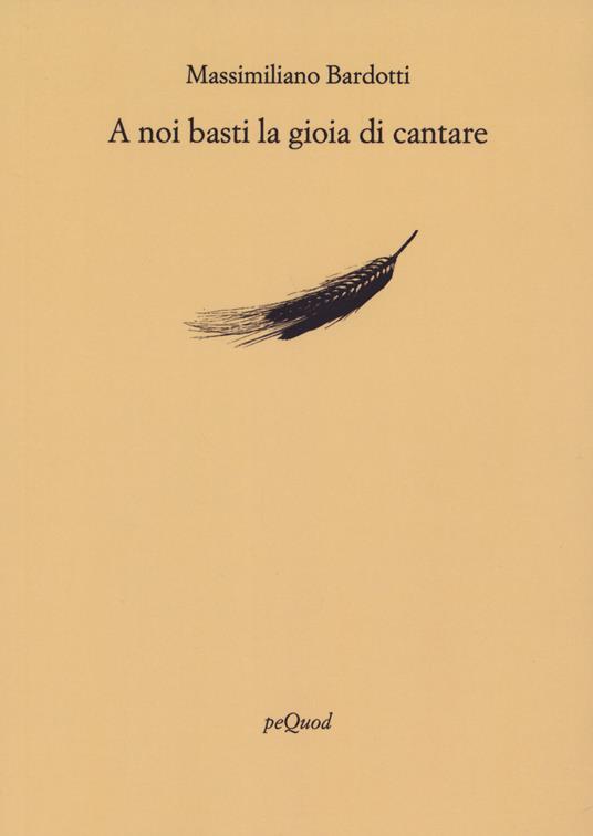 A noi basti la gioia di cantare - Massimiliano Bardotti - copertina
