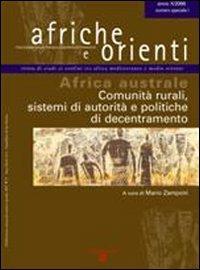 Afriche e Orienti (2008). Africa australe. Comunità rurali, sistemi di autorità e politiche di decentramento - copertina
