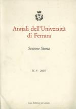 Annali dell'Università di Ferrara. Sezione storia (2007). Vol. 4
