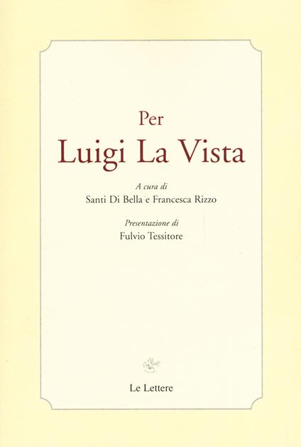 Per Luigi La Vista - copertina