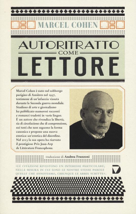 Autoritratto come lettore - Marcel Cohen - copertina