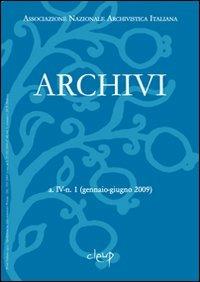 Archivi. Gennaio-giugno 2009 - copertina