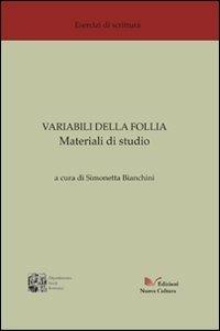 Variabili della follia. Materiali di studio - copertina