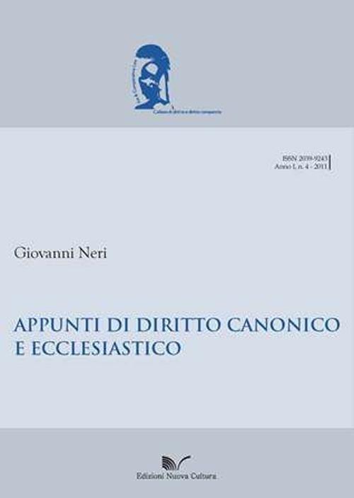 Appunti di diritto canonico ed ecclesiastico - Giovanni Neri - copertina
