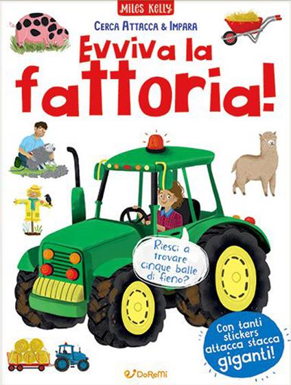 Tutti in fattoria! Cerca attacca e impara. Ediz. a colori - Miles Kelly - copertina