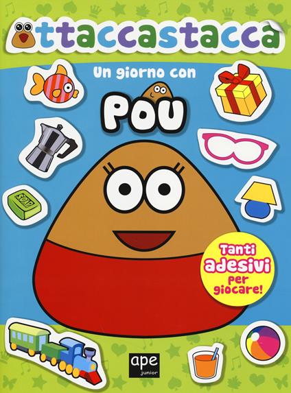 Un giorno con Pou. Attaccastacca. Con adesivi. Ediz. illustrata - Paul Salame - copertina
