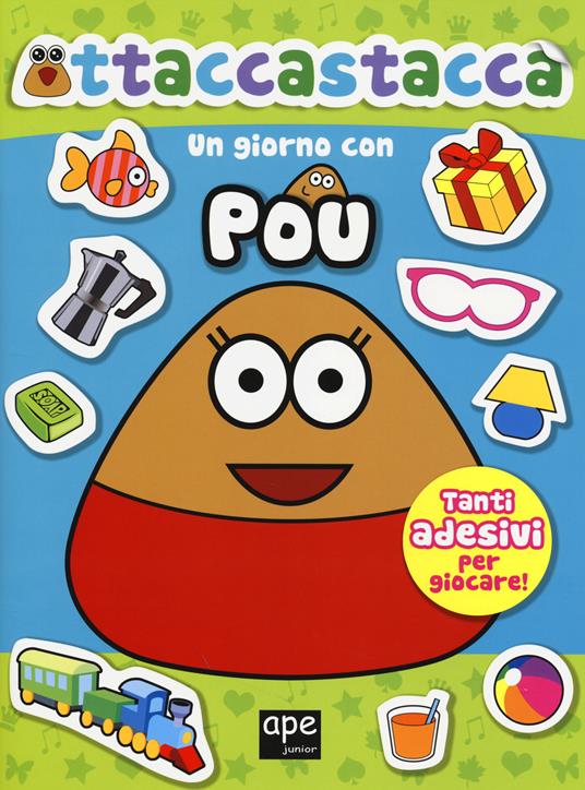 Un giorno con Pou. Attaccastacca. Con adesivi. Ediz. illustrata - Paul Salame - copertina