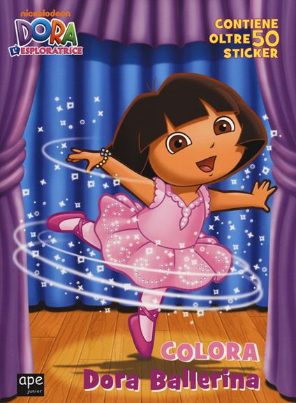 Colora Dora ballerina. Dora l'esploratrice. Con adesivi. Ediz. illustrata - copertina
