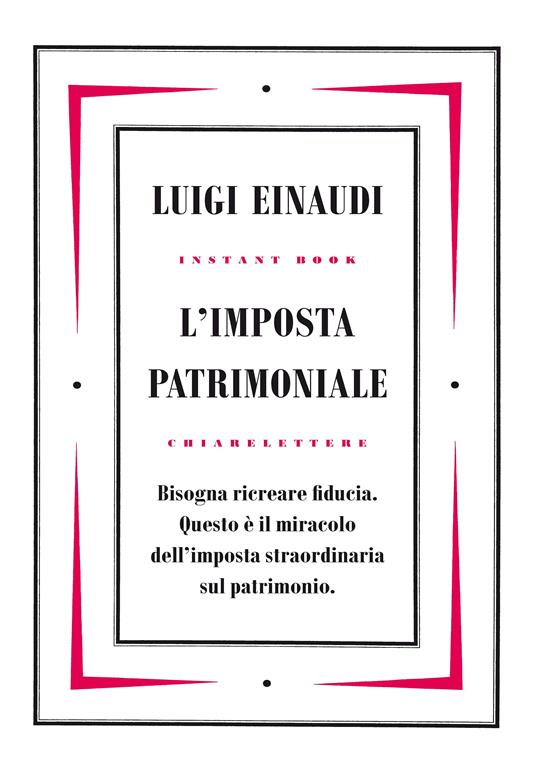 L'imposta patrimoniale - Luigi Einaudi - copertina