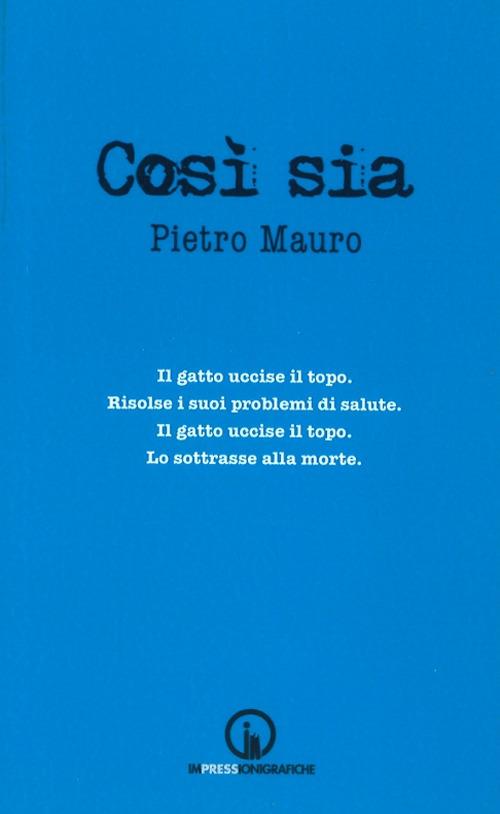 Così sia - Pietro Mauro - copertina