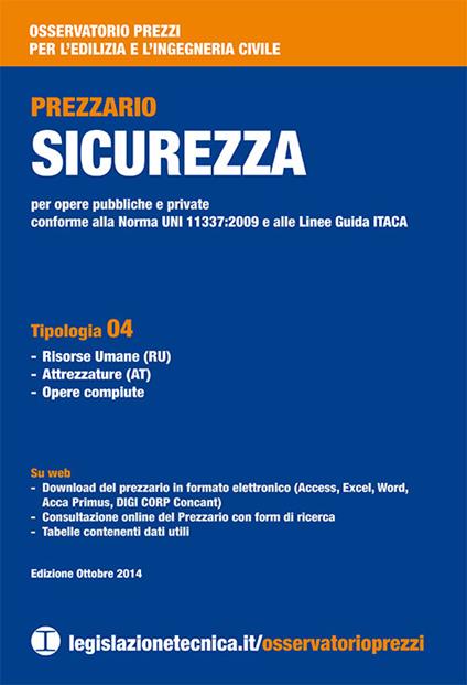 Prezzario sicurezza. Osservatorio prezzi per l'edilizia e l'ingegneria civile - copertina